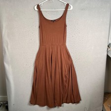 Quince Womens Size Small Brown Sleeveless Midi Dress