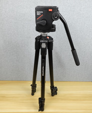Manfrotto 190XDB Video Photography Tripod w/ 501 Fluid Head NO PLATE BAD LEVEL