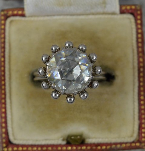 Unglaublicher Statement-Ring 4,75 kt Rosenschliff Diamant Platin - Bild 2 von 18