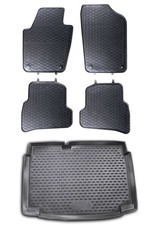 Gummi Fußmatten Kofferraumwanne Set für VW Polo 6R 12/09- Gummimatten