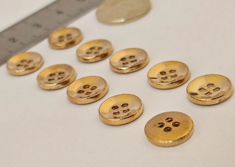 Metal Gold Buttons 11 mm Special design. 10 Pieces - Image 4 of 4