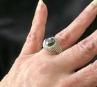 Black Pearl Ring - Vintage Kim Minchin KM 925 Sterling Silver Roped - Sz 7