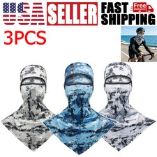 3PCS UV Protection Balaclava Face Mask Tactical Sun Hood for Outdoor Sports