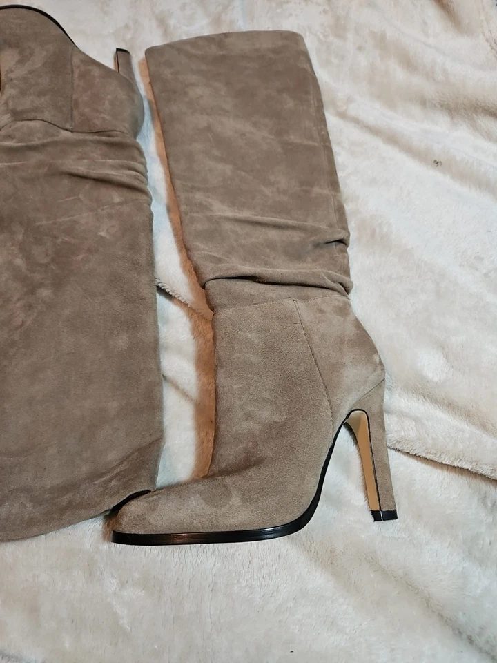 Women's Knee Length Grey Suede Heeled Boots by Ivanka Trump Size 5m - Image 2 of 4