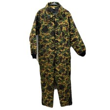 Vintage 70s Mens Camouflage Hunting Long Sleeves Coveralls Bibs Cotton W22XL29