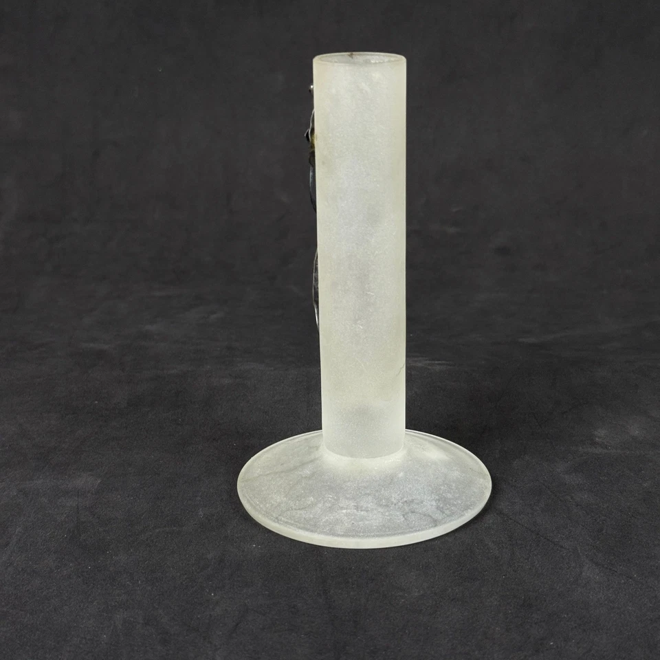 Jarrón de vidrio esmerilado de alcanfor Hemrick Salley plata esterlina ámbar piedra Foto 3 de 4