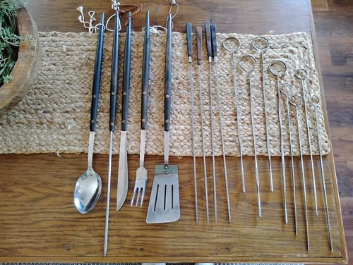 Vintage Robeson Shur Edge? MCM Mid-Century Barbecue BBQ Utensil Tool Set Japan