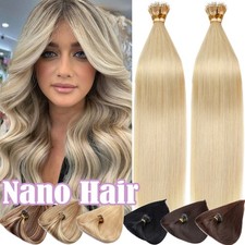 Nano Ring 100 Remy Human Hair Extensions Rings Loops Nano Beads Link Full Head
