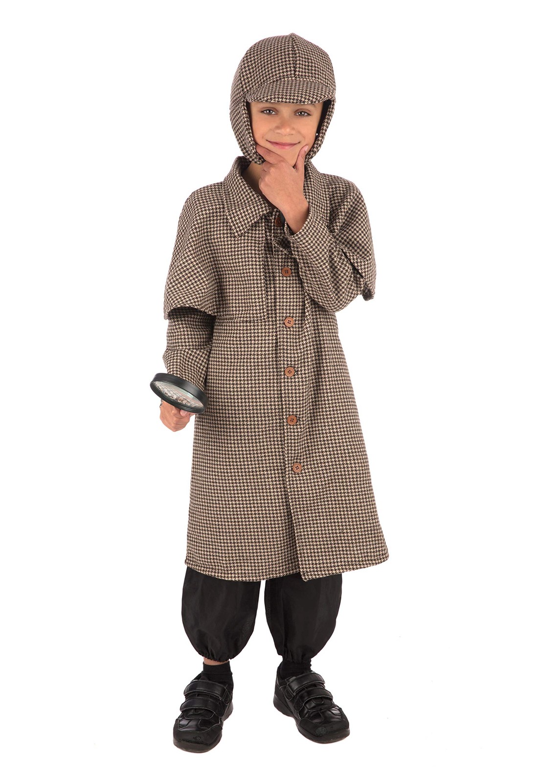 Длинный костюм детектива для мальчика Bristol Novelty CF240XL, коричневый, Возраст 10-12 лет