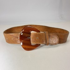 Wide Brown Leather Belt - Women's Size 26