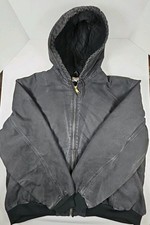 Carhartt Canvas Jacket J130 BLK Active Mens 4XLT Hooded Insulated Coat Workwear
