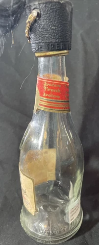 Vintage old 1960s Display EMPTY Glass 5" Bottle Trenk Vinjak  - Picture 2 of 6