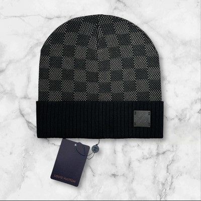 Dark Grey checkered Louis Vuitton beanie