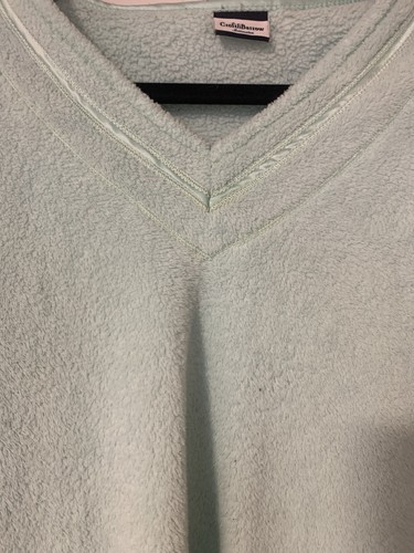 Croft & Barrow Sleepwear women's S fleece top light mint v-neck long sleeve - Picture 3 of 5