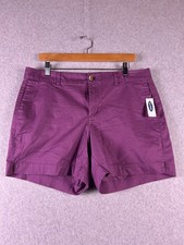 Old Navy Shorts Women's 12 Purple Twill Everyday 5" Pockets Chino Stretch NWT