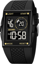 Gosasa Men Sports Military Watches Digital Airplane Shaped LED Light Waterproof