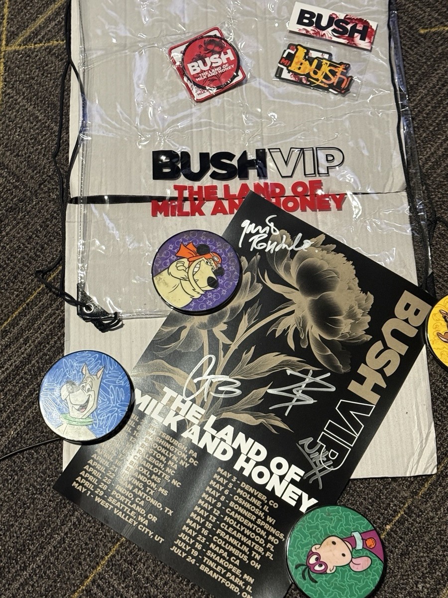 Bush Band VIP 2026 Hand Signed Poster, Bag, Stickers & Patches