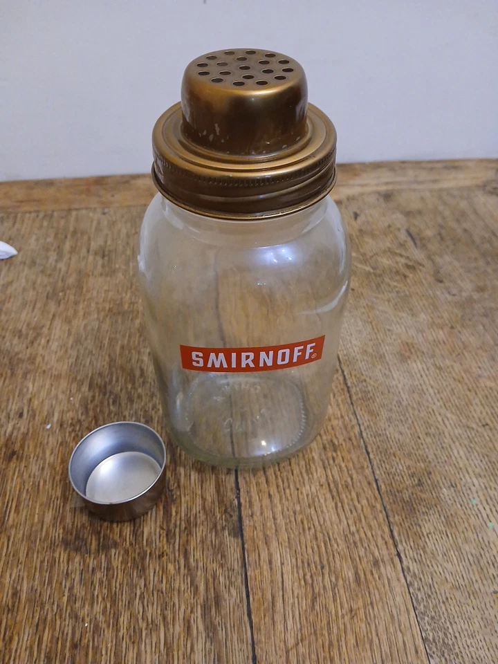 Smirnoff Vodka Glass Mason Jar Cocktail Shaker Mixer - Image 4 of 4