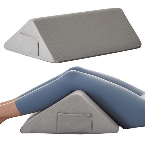 Knee Wedge Pillow, Memory Foam Knee Pillow for Back Sleeping, Leg Pillow, Bol...