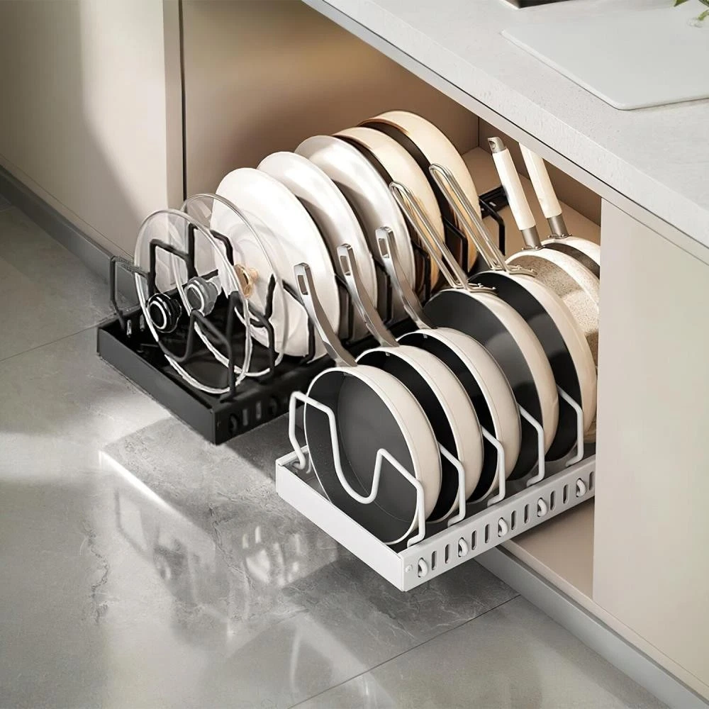 Pots and Pans Pot Lid Holder Pull out Storage Rack Kitchen Cabinet Organizer ✾
Opens in a new window