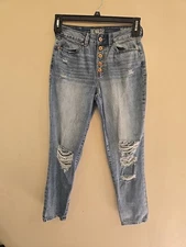 Rewash High Rise Distressed Stretch Vintage Reunion Jeans  Sz 5/27