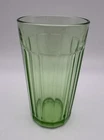 Federal Glass Tumbler- Uranium Green Depression 12 Oz 5.5” Vintage