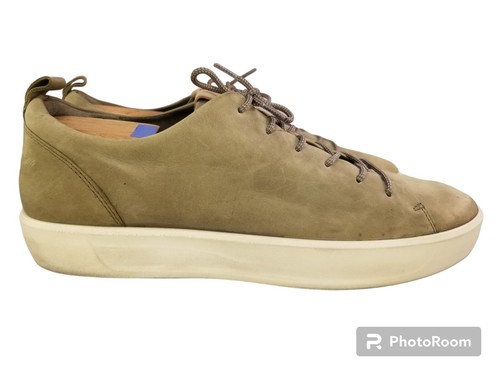 ecco man street shoes sneakers nubuck taupe green size 47/13 tray