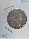 1964 Washington Quarter 25 Cent Coin Silver Ungraded Circulated
