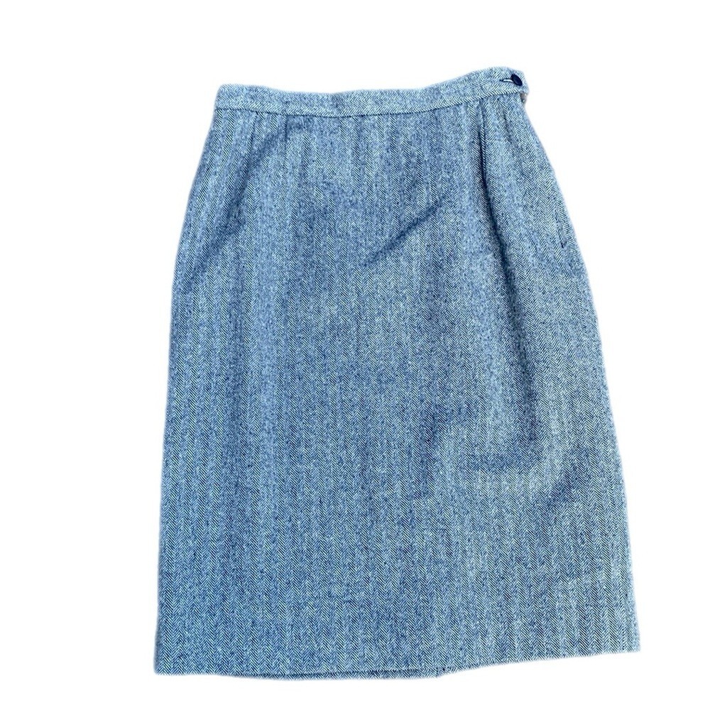 Vintage Wool Pendleton Herringbone Pencil Skirt - image 14