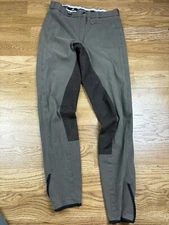 Pikeur Riding Pants Women's 24L Green Brown Breeches Stretch