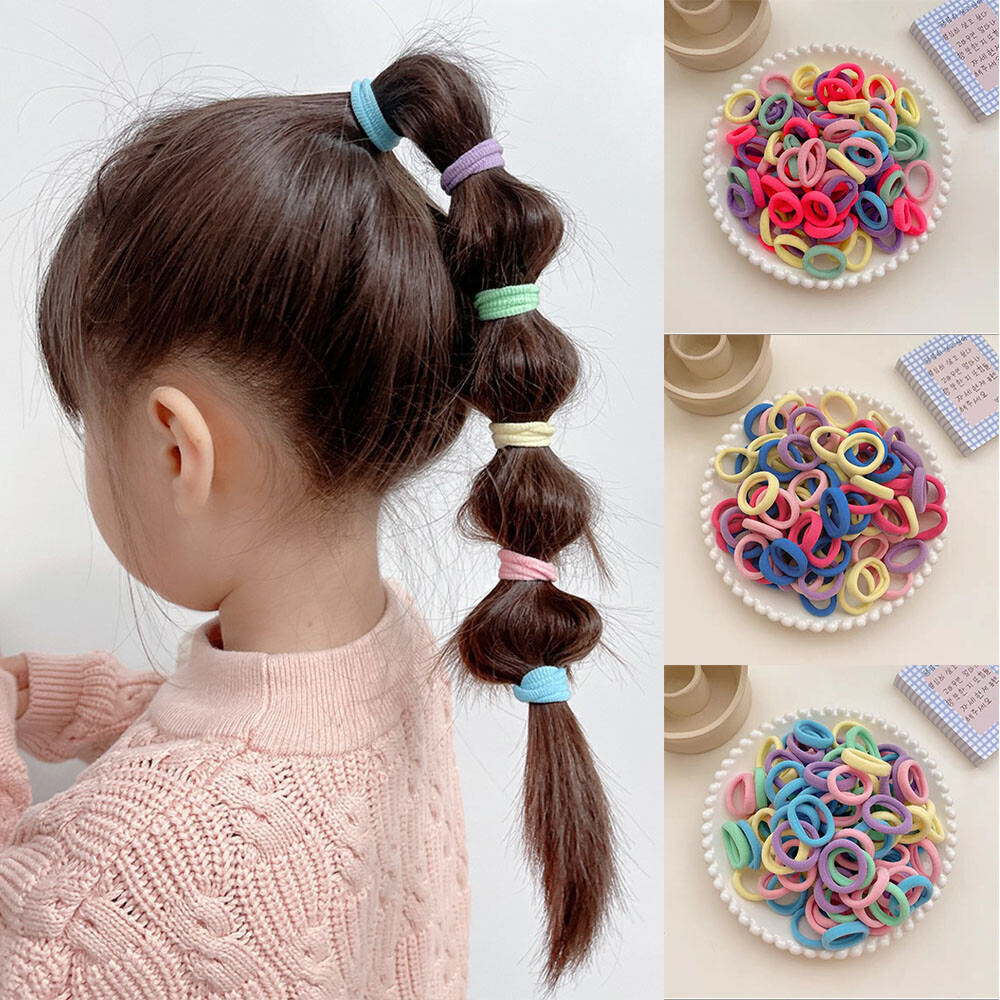 80Pcs Tiny Hair Ties With Bows Baby Bows Rubber Bands Hair Ties