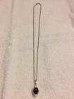 Necklace R. Klein 14k Silver chain Black Onyx Pendant w/many  Diamonds  (p12) — photo 6