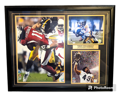 #ad Pittsburgh Steelers TROY POLAMALU Signed Matted Super Bowl Print 31quot; x 24quot; NFL $250.00
