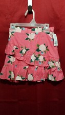 Girl's Carter's Floral Skirt Size 8 NWT Coral / Pink color tiers ruffle