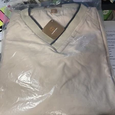 HARRITON Beige V-neck Polyester Pullover beige Long sleeve 3XL NEW sealed sporty