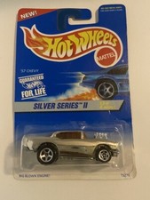 Hot Wheels 1995 ‘57 Chevy Silver Series II Big Blown Engine 15270 Vintage Blue