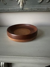 Handmade Two Tone Solid Wood Bowl Catchall Signed
