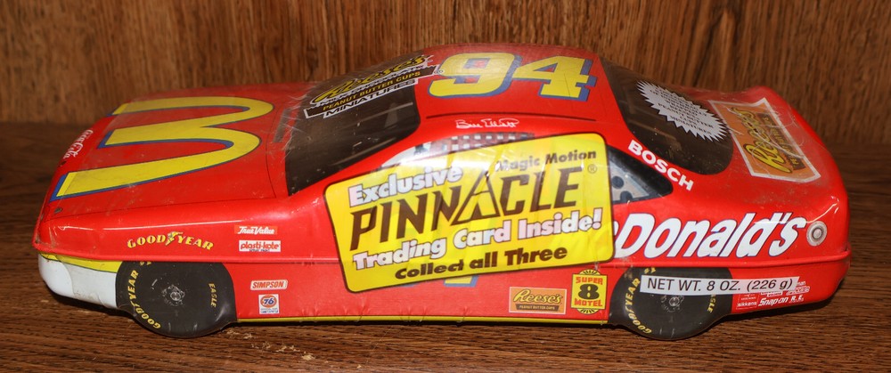 NASCAR Racing Bill Elliot 94 McDonalds Reese’s Car Tin Box Bosch Good Year NEW