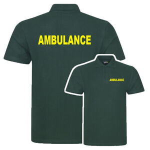 événement S-7XL Ambulance vert bouteille Polo Shirt Workwear Médical Premiers Secours
