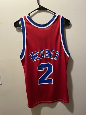Men's Vintage Champion Washington Bullets Chris Webber #4 Jersey