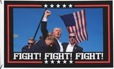 Trump Shooting Fight Fight Fight Flag Trump 2024 150D Polyester Banner 3x5 Ft