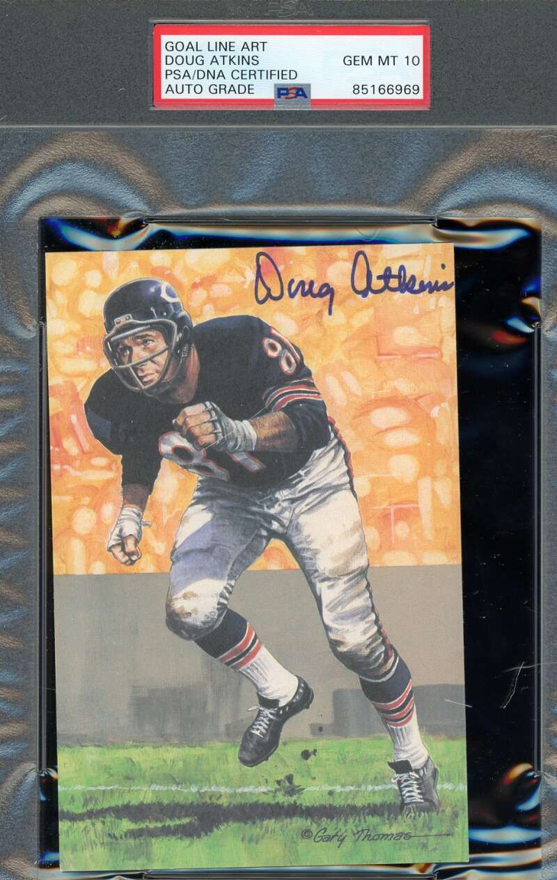 Doug Atkins Gem Mint 10 PSA DNA Signed Goal Line Art Card GLAC Autograph