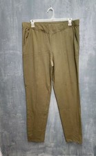 DENIM  CO. Active Pull-on Knit Pants XL Tall Elastic Waist Pockets Army Green