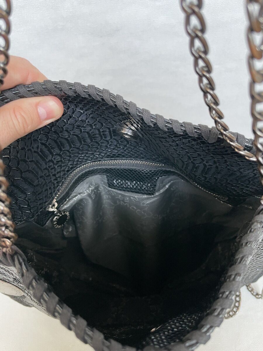 Stella McCartney Y2K Falabella Black Python Print Small Tote Stella McCartney Y2K Falabella Black Python Print Small Tote