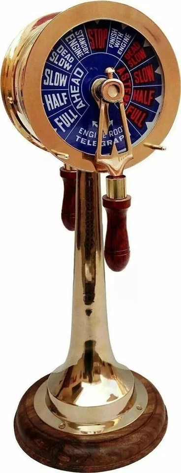 Винтажная латунная комната заказа двигателя корабля телеграф морской декор для дома и офиса 14 дюймов - Изображение 2 из 4