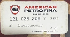 VTG 1965 AMERICAN PETROFINA Charge Card  Plasticity