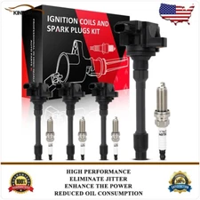 Ignition Coils & Iridium Spark Plugs Kit For Honda Civic L4 2.0L 2016 2017 2018