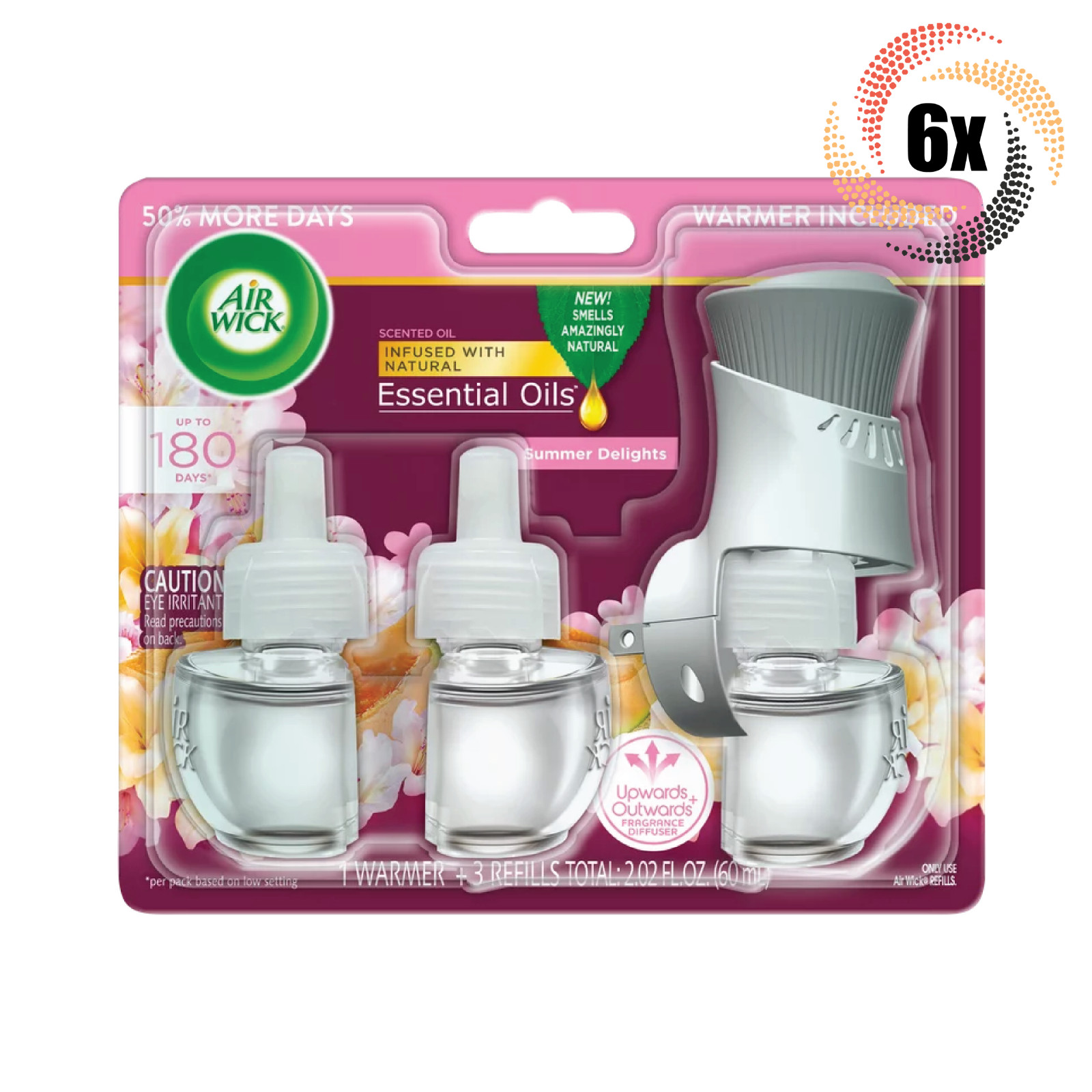 6 упаковок эфирных масел Air Wick Summer Delights 3 заправки 1 грелка 202 унции 12690₽