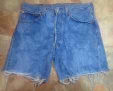 Vintage Levi  s For Women 501 Cutoff Blue Jean Shorts 90s Denim 32" Waist