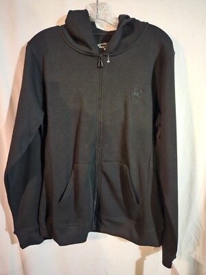 Beverly Hills Polo Club Women's Full Zip Hooded Sweatshirt In Black Size Large